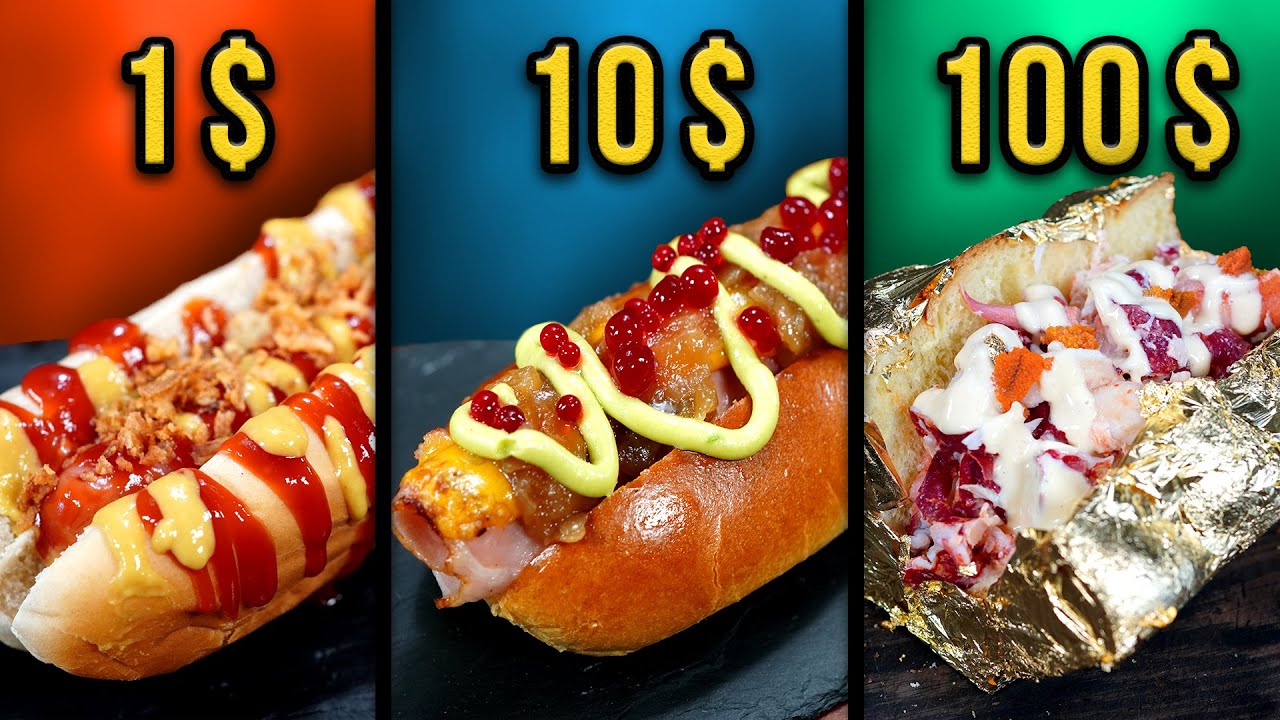 1€ vs 10€ vs 100€ HOT DOG🌭 ¿Merecerá la pena? YouTube