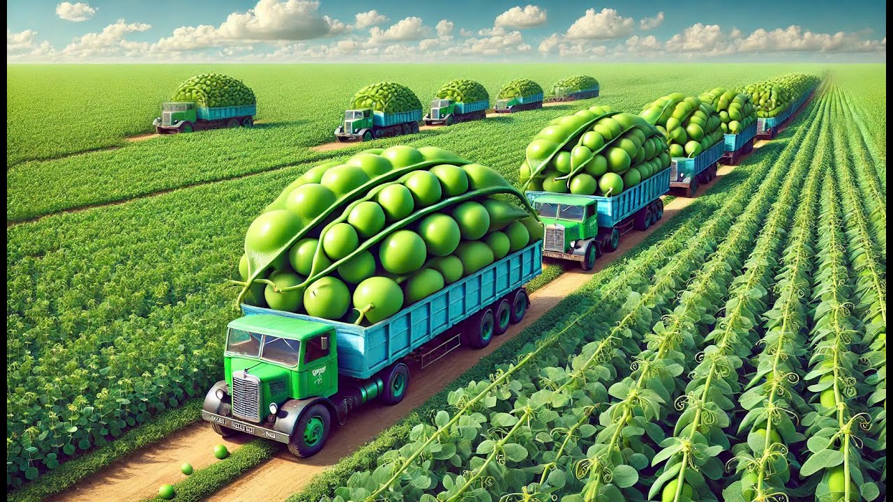 How Farmers Harvest Tons of Green Peas: The Process at a Frozen Peas Processing Factory