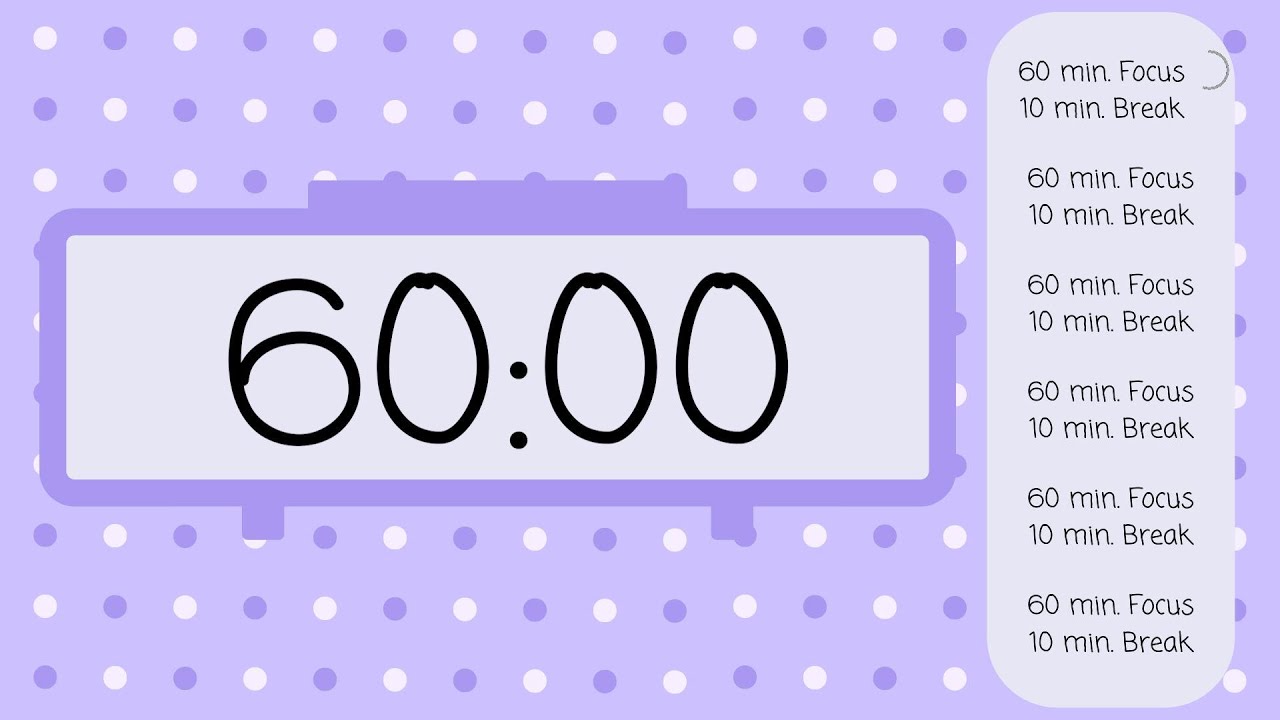 ⏳ 50/10 Pomodoro Timer – Simple Beeps 🎯 | Stay Focused & Recharge! 🚀☕ ...