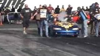 Pro mod HUGE NITROUS EXPLOSION SHAKEDOWN 11 8 09