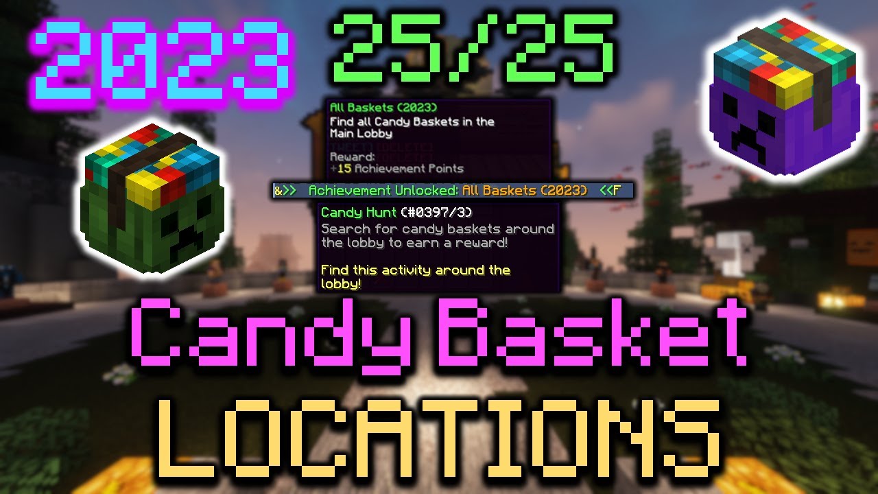 [25/25] ALL CANDY BASKET LOCATIONS 2023 (Hypixel Main Lobby Quest