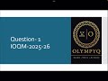 Question 1 IOQM- 2025