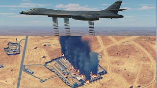 B-1 Lancer Bomber In Action Carpet Bomb Military Base And Airbase - DCS