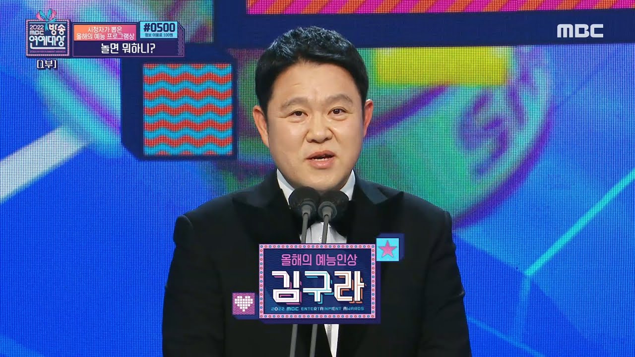[2022 MBC 방송연예대상] 김구라 '올해의 예능인상' 수상!, MBC 221229 방송
