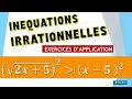 Inequations irrationnelles  exercices dapplication