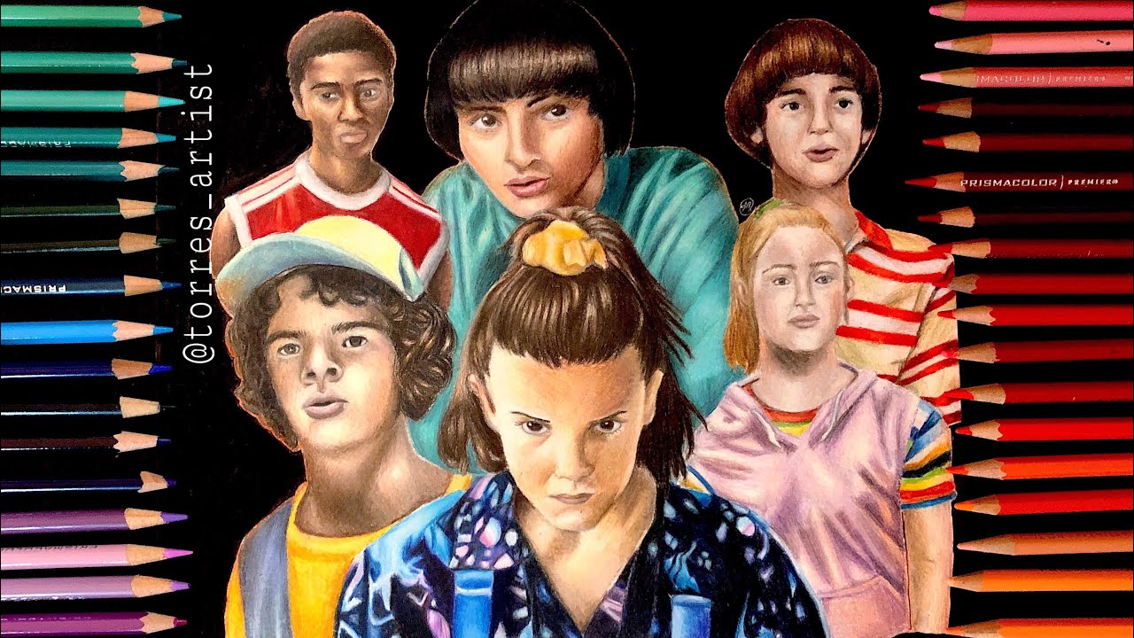 Drawing Stranger Things 3 Cast - Time Lapse Video