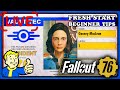 Fallout 76 fresh start 2024 stealth armor  railway rifle beginner tips part 2