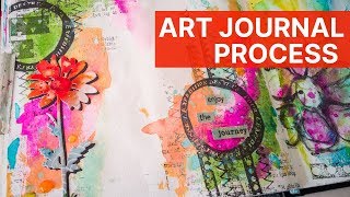 Art Journal Page with Spray Ink Background
