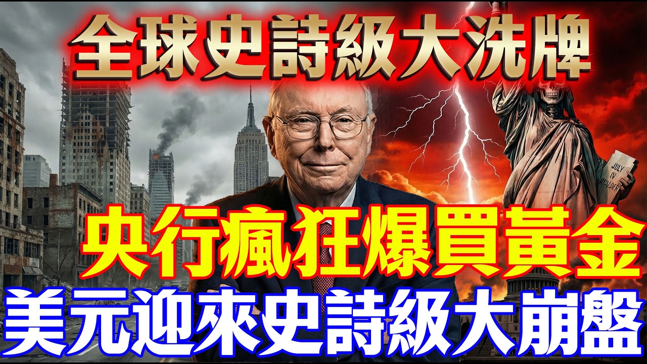 史詩級大洗牌！央行瘋狂爆買黃金，親手埋葬美元霸權的恐怖實錄！