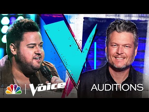 Jon Mullins And His Huge Voice On Andy Grammer's Don't Give Up On Me - Voice Blind Auditions 2020