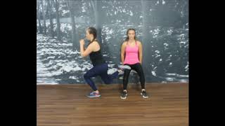 Partner wall sit split squat