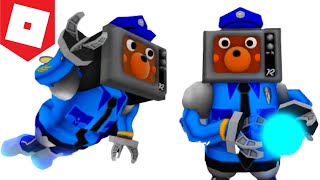 Робот полицейский новый скин свинка пигги + значок в онлайн игре Лучшая ролевая игра Пиги в роблокс