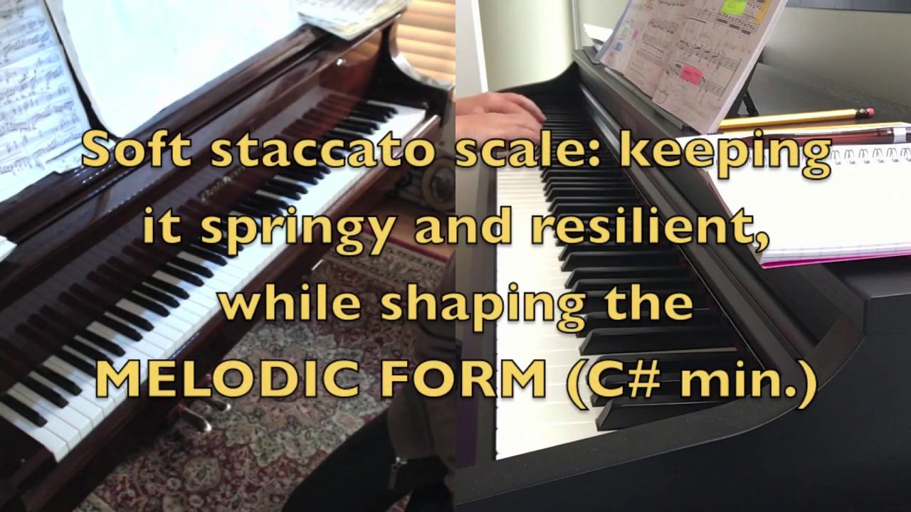 Piano Technique Soft Staccato scales, contouring, projection, shaping