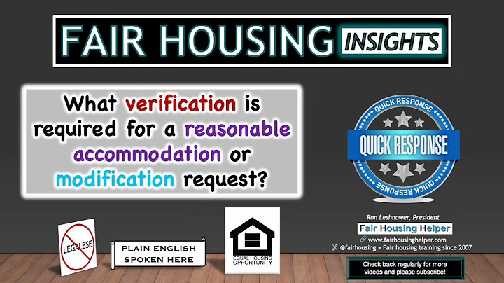 What verification is needed for a reasonable accommodation or modification request?