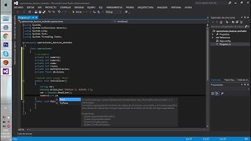 OPERACIONES BASICAS CON METODOS EN C# 2012