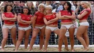 Playing Soccer at the beach naked