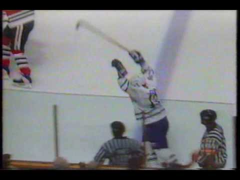 A bearded Wendel Clark looks on during the 1993/1994 Playoff run