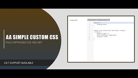 JOOMLA PLUGIN : AA SIMPLE CUSTOM CSS