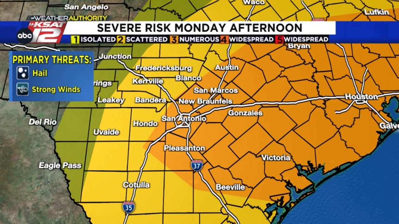 MONDAY: Severe storms possible around San Antonio - YouTube