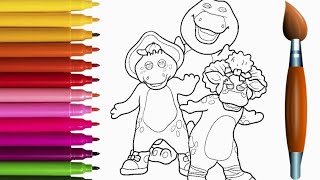 How To Color Barney And Friends | Coloring dor kids and toddlers | Barney & Friends