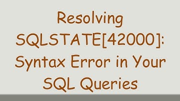 Resolving SQLSTATE[42000]: Syntax Error in Your SQL Queries