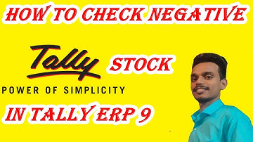 Negative stock in tally erp-9