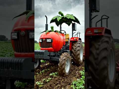 🍅 Tomato Tractor 🚜 #shorts #tractor #trending #vegetables #food #fruit #gaadiwalacartoon #montage