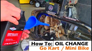 How to Change the Oil - Small Engine - Go Kart - Mini Bike