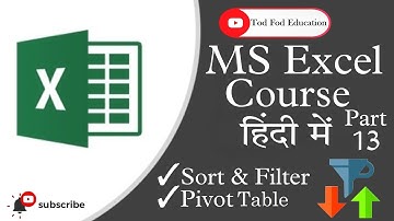 Excel Tutorial in hindi Part 13 ( How to use Sort & Filter Function ) - @todfodeducation