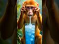 Monkey Drinks Soda And Burps Loudly 🥤😌 Satisfying #shorts #funny
