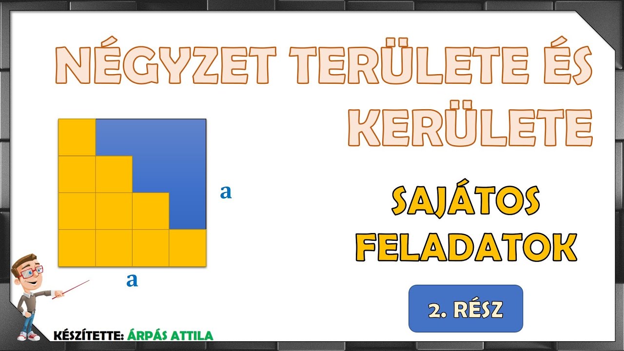 NÉGYZET TERÜLETE ÉS KERÜLETE (KIDOLGOZOTT EGYEDI FELADATOK) – 2. RÉSZ