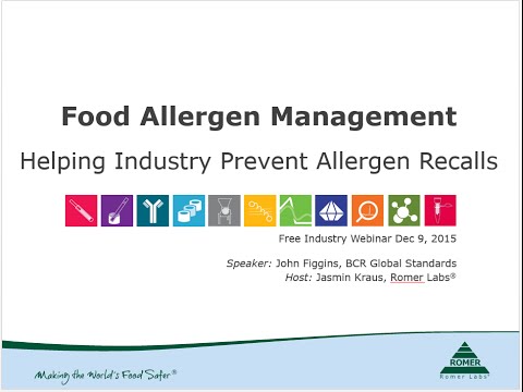 Webinar - Food Allergen Management