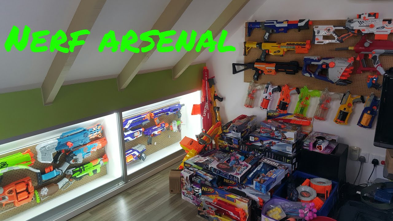 {Arsenal} Nerf Arsenal Over 200 Blasters! 6/2/16 YouTube