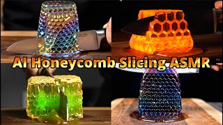 AI Honeycomb Cutting ASMR | Various Colors of Honeycomb Sliced Satisfyingly For Sleep or Relaxation