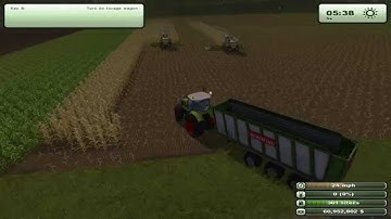 Farming Simulator 2013 Single player Corn Harvest Claas Jaguar and Claas Axion-HD