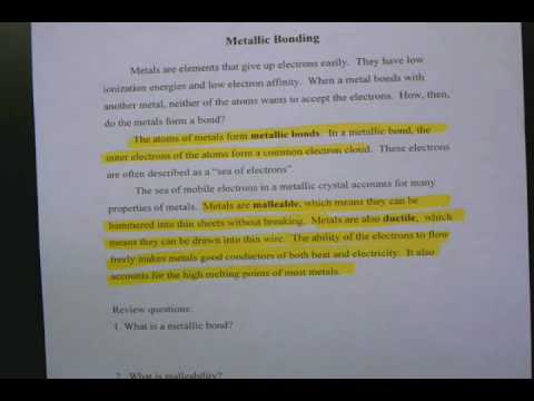 Metallic, Ionic and Covalent Bonding Test Review - YouTube