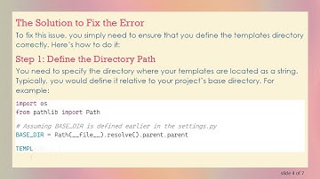 Resolving the templates not defined Error in Django