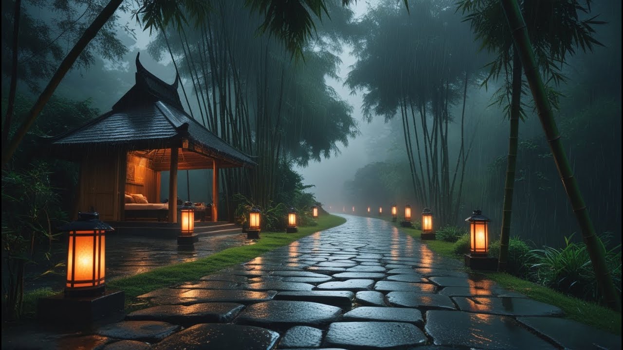 Calm Rain by the Fireplace for Deep Rest