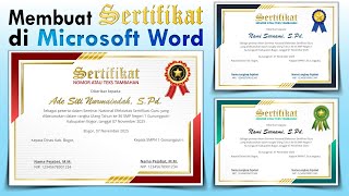 Bikin Sertifikat  yang Bagus dan Keren di Microsoft Word