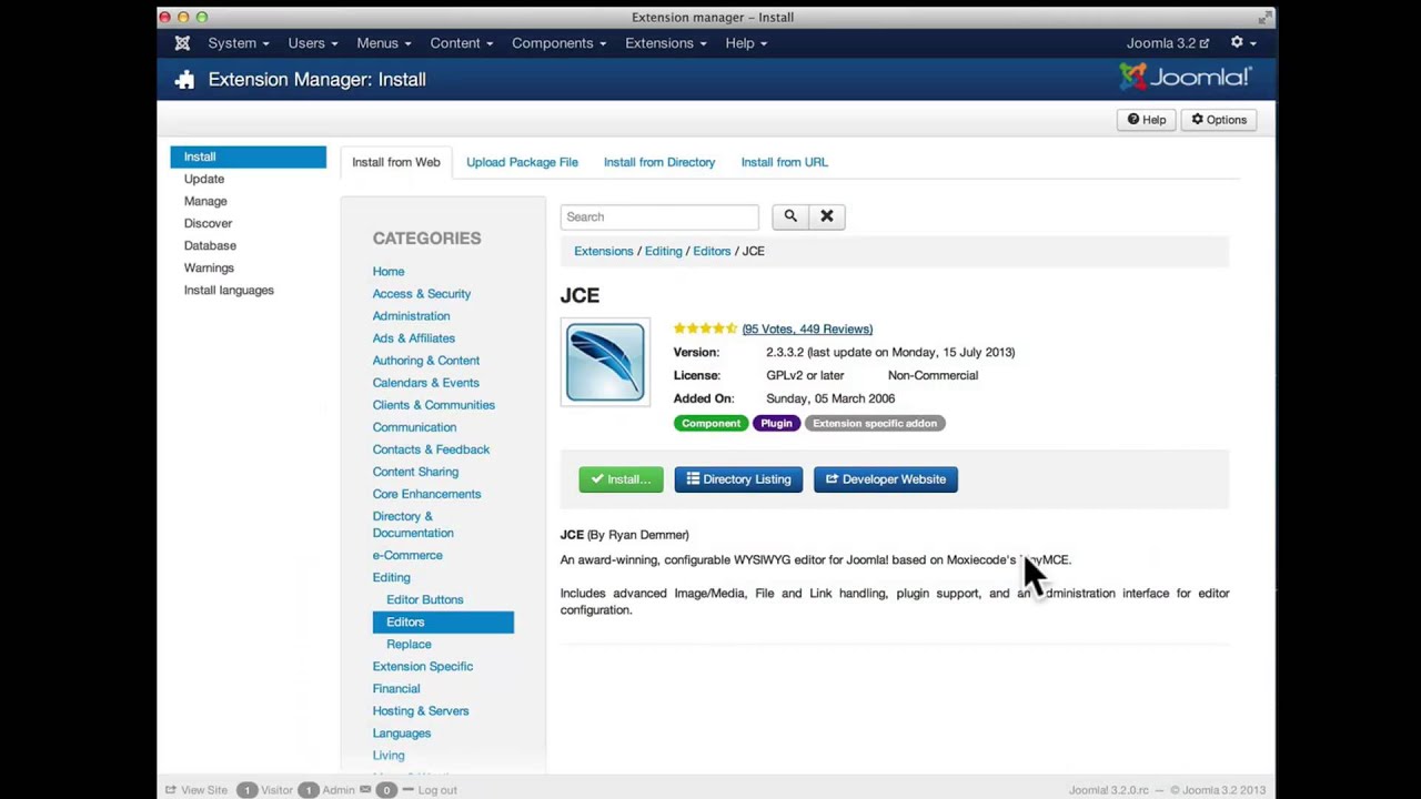 jce joomla 3.2