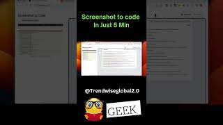 Screenshot to Code Generator 🚀✨| code in 5 mins from Screenshot #ai #tech #technology #viral
