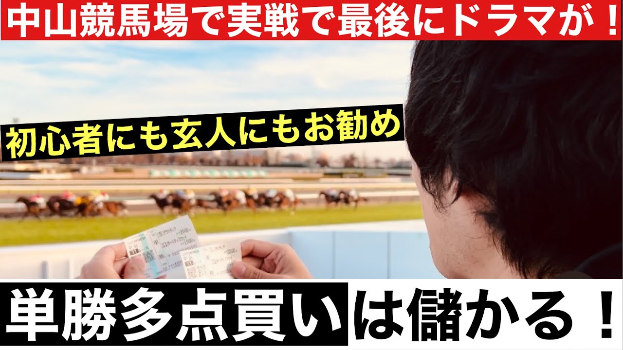 【競馬】実戦検証！単勝多点買いは儲かるのか！？中山競馬場で実戦したら驚きの結果に！