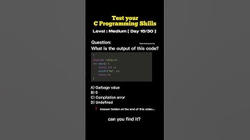 Day 16 Think you know C programming? Test your knowledge with this MCQ! @5minutesprogramming