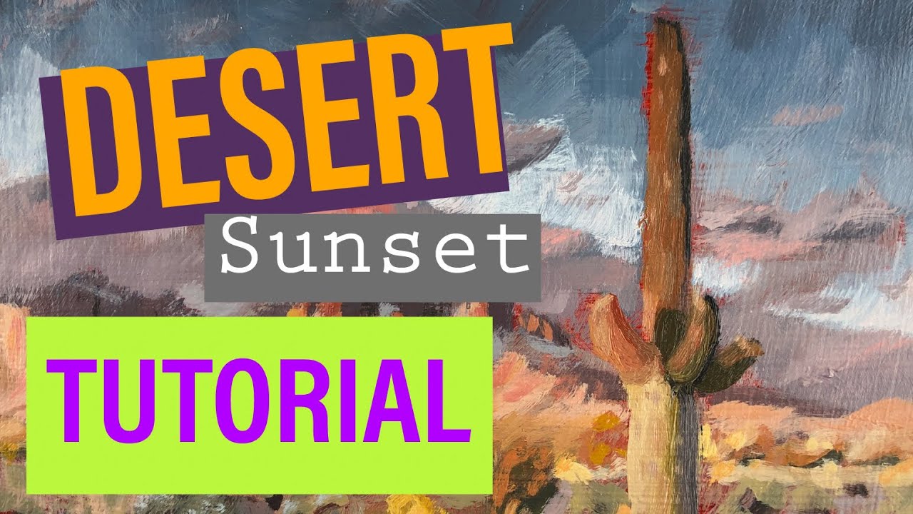 HOW TO PAINT A DESERT SUNSET STEP BY STEP (oil painting tutorial for landscape) time lapse