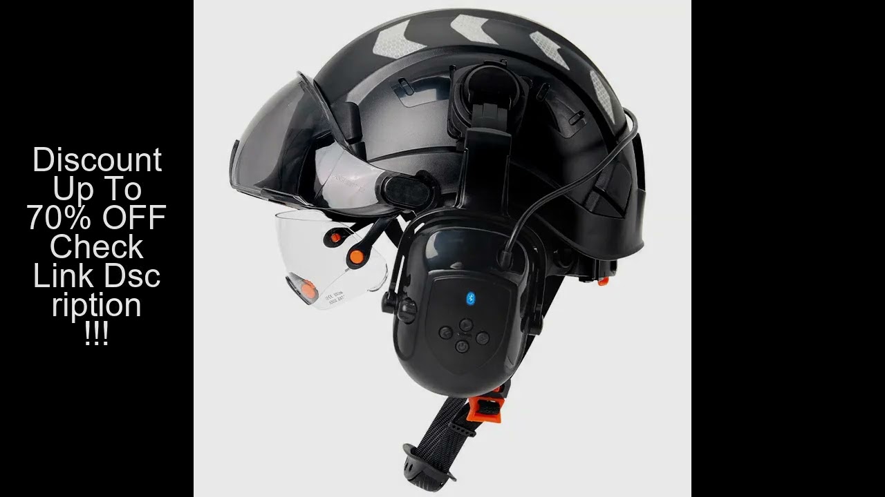 Construction Safety Helmet With Bluetooth 5.0 Noise Reduction Earmuffs For Engineer ABS HardHat with