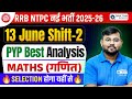 RRB NTPC 2025-26 | 13 June Shift-2 Maths PYQ Analysis | Maths by Sahil sir