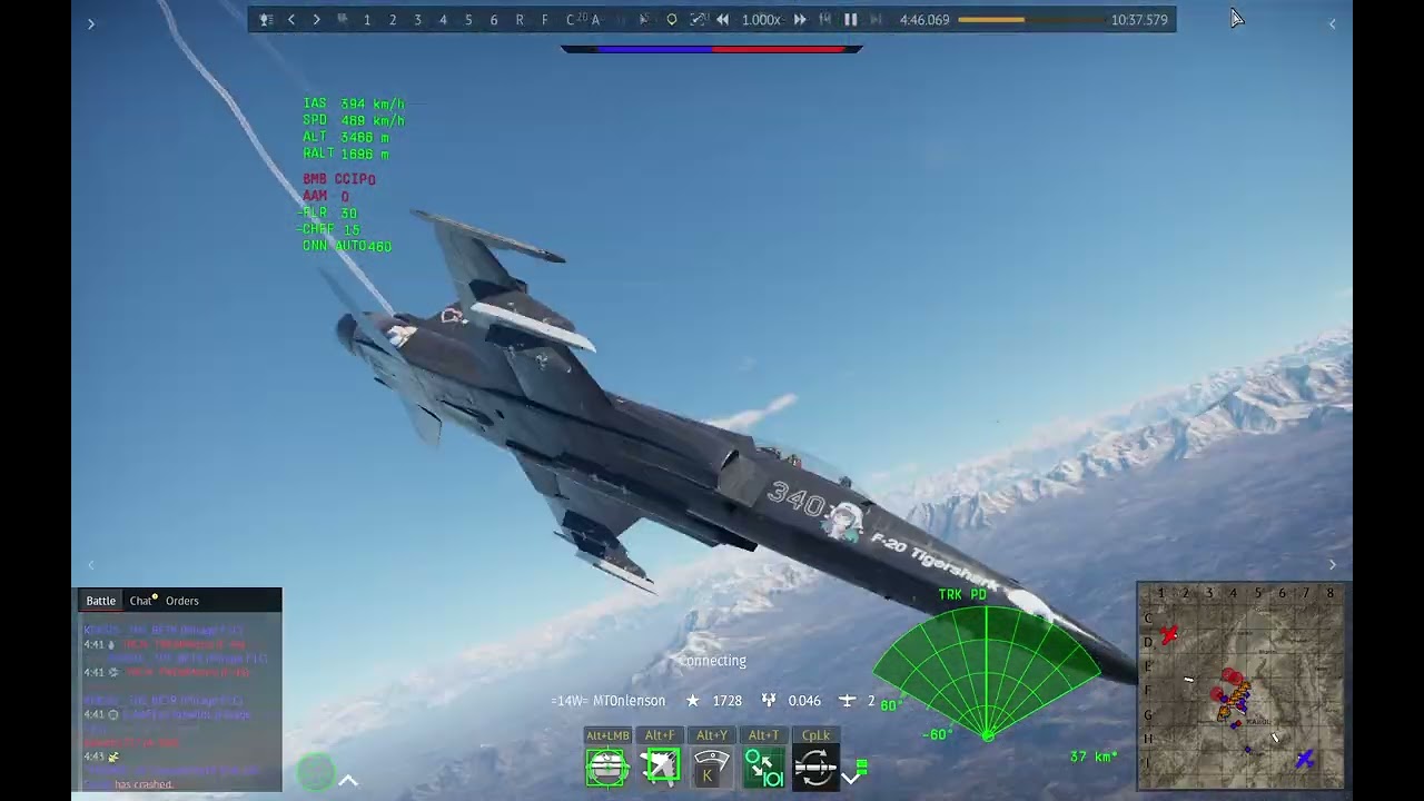 Late Night Gaming. 3 Air Frags in the F-20A Tigershark!