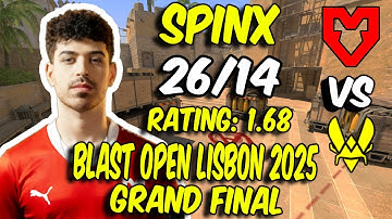 MOUZ Spinx (26/14) vs Vitality! Spinx POV (Mirage) at BLAST Open Lisbon 2025 GRAND FINAL