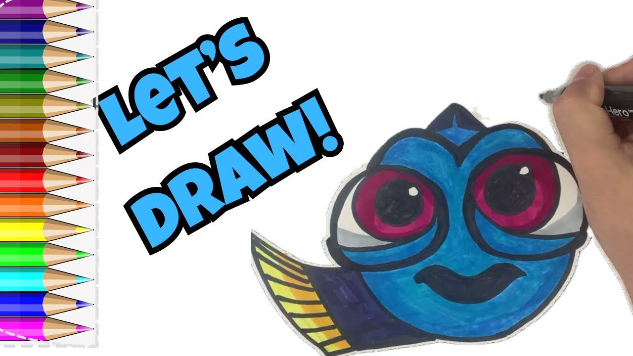 How to Draw Dory 🐟 | Easy Step-by-Step Finding Nemo Drawing Tutorial ...