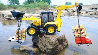 Sonalika Tractor Fully Loading Parleg | Tata Ace Mahindra Bolero Accident Pulling Out Jcb 3Dx Cs Toy